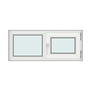 Fereastra 120x50cm, 2 canate, alb, dreapta si rabatare, Eurotech, 8.1cm, 6 camere, 3 garnituri - Img 1