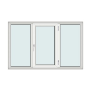 Fereastra 205x130cm, 3 canate, alb, dreapta si rabatare, Klass, 7cm, 6 camere, 2 garnituri - Img 1
