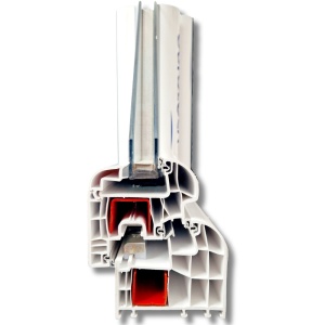 Fereastra 80x80cm, 1 canat, alb, dreapta si rabatare, Eurotech, 8.1cm, 6 camere, 3 garnituri - Img 2