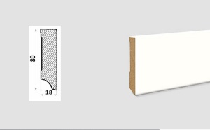 Plinta Mdf, alba, 240 x 1.8 x 8 cm, Cubic, P80C.01, Egger - Img 2