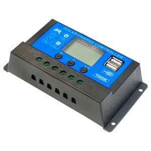 Regulator tensiune pentru panou solar 10A 12V/24V 2X port USB, Cod: 87TH472 - Img 2