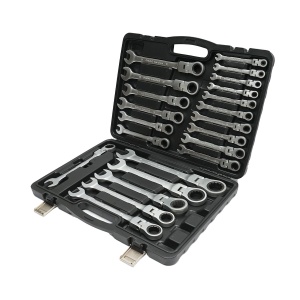 Set 22 chei combinate, cu clichet, articulate, CrV, 6-32mm, Cod: BK78281 Echivalență: DISLN79, Breckner Germany - Img 1