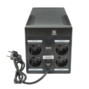 UPS 1000VA/600W cu baterii 2x7Ah si 4 prize shuko, LCD, USB, AVR, Cod: BK69765, Brand: BRECKNER GERMANY - Img 2