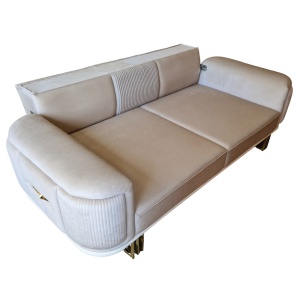 Canapea Extensibila Confor, 240x100x85cm, 3 locuri, Baby Face V-03 Beige, Glasspandoor - Img 8