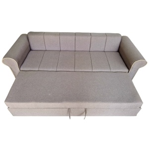 Canapea Extensibila Nixos, 240x80x85cm, 3 locuri, Luna 31 Light Grey, Glasspandoor - Img 5