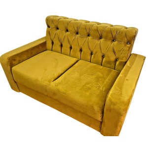 Canapea Fixa Little Chester, 2 locuri, 155x83x85cm, Velutto 08 Mustard, Glasspandoor - Img 1