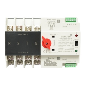 Comutator ATS trifazat 400V Dual Power, separator automat de la panouri fotovoltaice la retea ATS-4P-63A,Cod: BK78020, Brand: SUNTREE - Img 1
