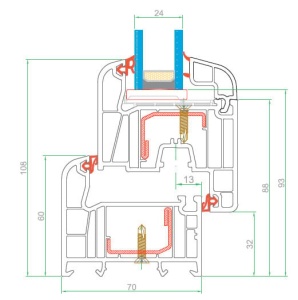 Fereastra 100x200cm, 1 canat, alb, dreapta si rabatare, Klass, 7cm, 6 camere, 2 garnituri - Img 3