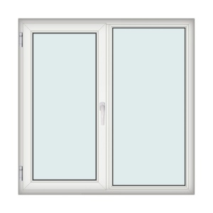 Fereastra 150x150cm, 2 canate, alb, stanga si rabatare, Eurotech, 8.1cm, 6 camere, 3 garnituri - Img 1