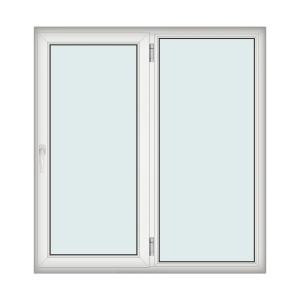 Fereastra 163x170cm, 2 canate, alb, stanga, deschidere dreapta, Kirchberger - Img 1