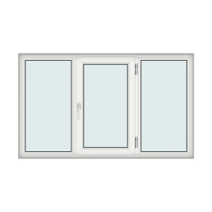 Fereastra 200x120cm, 3 canate, alb, dreapta si rabatare, Klass, 7cm, 6 camere, 2 garnituri - Img 1
