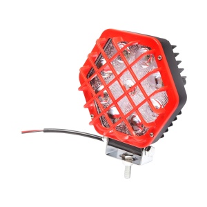 Lampa proiector hexagonal cu grilaj plastic rosu, 9 LED-uri, unghi de radiere 30, DC 10-80V 27W, Cod: BK69060S, Brand: BRECKNER GERMANY - Img 2