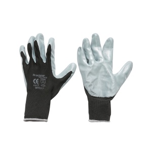 Manusi de protectie sintetice cauciucate negru-gri marimea 9, Cod: BK90017, BRECKNER GERMANY - Img 1