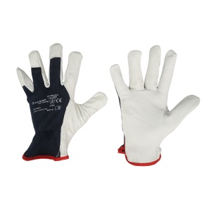Manusi protectie din piele de capra alb-negru Nr 10, Cod: BK78016, BRECKNER GERMANY - Img 1