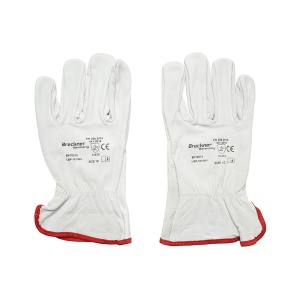 Manusi protectie din piele de capra alb-rosu Nr 9, Cod: BK78013, BRECKNER GERMANY - Img 2
