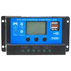 Regulator tensiune pentru panou solar 10A 12V/24V 2X port USB, Cod: 87TH472 - Img 3