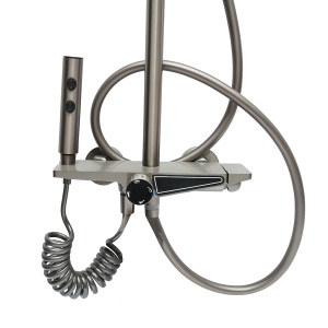 Set dus multifunctional cu termostat, afisaj digital temperatura apa, 4 functii de curgere a apei, pipa cada, dus dreptunghiular, dus de mana, dus bideu, gri , Cod: BK79262 - Img 4