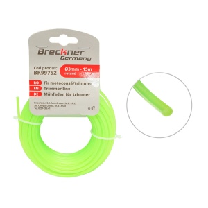 Fir rotund pentru motocoasa, 3mm x 15m, Cod: BK99752, Brand: BRECKNER GERMANY - Img 1
