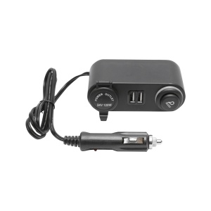 Prelungitor priza auto cu priza 24V, bricheta si 2xUSB, Cod: BK78010, Brand: BRECKNER GERMANY - Img 1