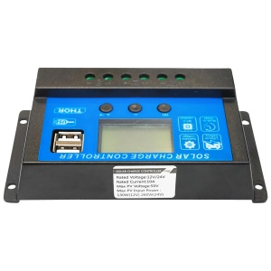 Regulator tensiune pentru panou solar 10A 12V/24V 2X port USB, Cod: 87TH472 - Img 4