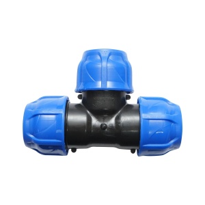 Teu compresiune, egal, D32x32x32mm, max 16bar, pentru sisteme irigatie, PEHD, Cod: DISLV90, Poelsan - Img 1