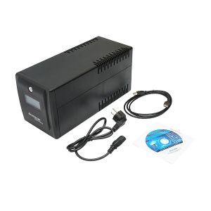 UPS 1000VA/600W cu baterii 2x7Ah si 4 prize shuko, LCD, USB, AVR, Cod: BK69765, Brand: BRECKNER GERMANY - Img 4