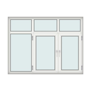 Fereastra 216x160cm, 3 canate, 2 deschideri, cu montant fix, alb, Kirchberger - Img 1