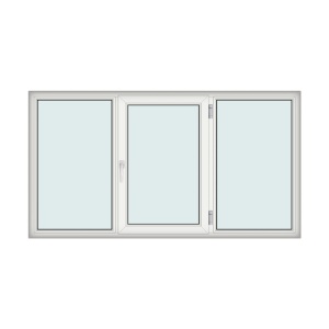 Fereastra 240x130cm, 3 canate, 1 deschidere, dreapta, alb, WDS - Img 1