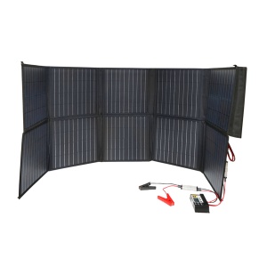 Panou solar 200W cu regulator tensiune 12/24V, 20A, 10 segmente (370x370x70mm) portabil tip valiza, Cod: BK87499, Brand: BRECKNER GERMANY - Img 1