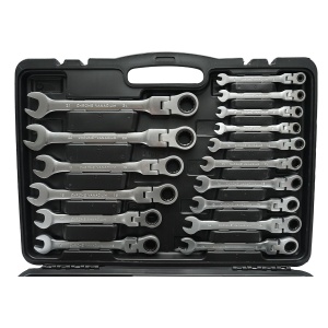 Set 22 chei combinate, cu clichet, articulate, CrV, 6-32mm, Cod: BK78281 Echivalență: DISLN79, Breckner Germany - Img 4