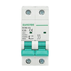 Siguranta automata tip intreruptor 2P-25A-400VAC, 6KA, Cod: DISMB40, Brand: SUNTREE - Img 1