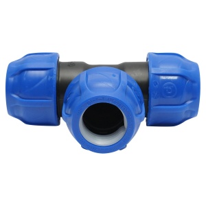 Teu compresiune, egal, D32x32x32mm, max 16bar, pentru sisteme irigatie, PEHD, Cod: DISLV90, Poelsan - Img 2