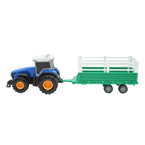 Tractor albastru cu remorca, 304x85x83mm jucarie copii +3 ani, Cod: DISLW90B - Img 2