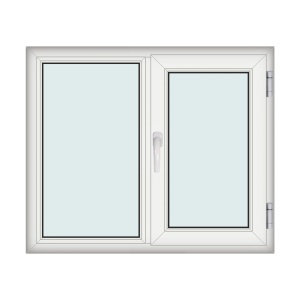 Fereastra 120x100cm, 2 canate, alb, dreapta si rabatare, Klass, 7cm, 6 camere, 2 garnituri - Img 1