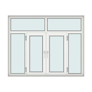 Fereastra 200x157cm, 4 canate, 2 deschideri, cu montant fix, alb, Klass - Img 1