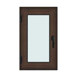 Fereastra 60x100cm, 1 canat, wenge (tabac), stanga si rabatare, Klass, 7cm, 6 camere, 2 garnituri - Img 1