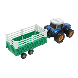 Tractor albastru cu remorca, 304x85x83mm jucarie copii +3 ani, Cod: DISLW90B - Img 3