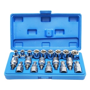 Trusa chei tubulare E-Torx, profil biti TX 19 piese, Cod: BK80615, Brand: BRECKNER GERMANY - Img 1