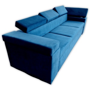 Canapea Extensibila Lotus, 240x80x85cm, 3 locuri, Amore 66 Azur, Glasspandoor - Img 1
