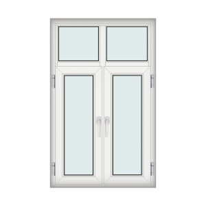 Fereastra 110x160cm, 2 canate, 2 deschideri, cu montant fix, alb, Kirchberger - Img 1