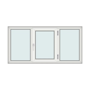 Fereastra 200x100cm, 3 canate, alb, dreapta si rabatare, Klass, 7cm, 6 camere, 2 garnituri - Img 1