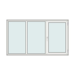 Fereastra 268x153cm, 3 canate, 1 deschidere, dreapta, alb, Kirchberger - Img 1