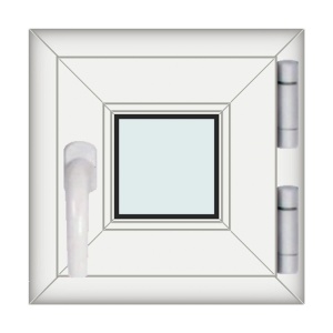 Fereastra 40x40cm, 1 canat, alb, cu rabatare, Eurotech, 8.1cm, 6 camere, 3 garnituri - Img 1