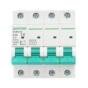 Siguranta automata tip intreruptor 4P-25A-400VAC, 6KA, Cod: DISMB39, Brand: SUNTREE - Img 1