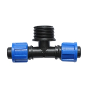 Teu compresiune, cu filet exterior, D16mmx3/4 toll, PN6, pentru sisteme de irigatii, Cod: DISLU79, Poelsan - Img 2