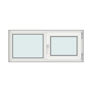 Fereastra 140x60cm, 2 canate, alb, dreapta si rabatare, Eurotech, 8.1cm, 6 camere, 3 garnituri - Img 1