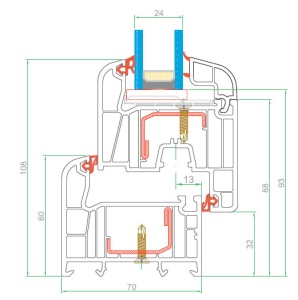 Fereastra 200x157cm, 4 canate, 2 deschideri, cu montant fix, alb, Klass - Img 3