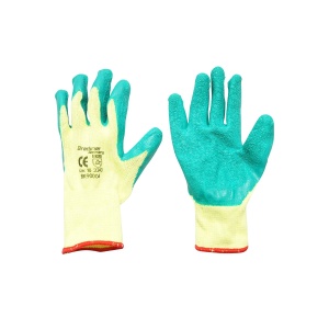 Manusi de protectie bumbac latex galben-verde marimea 10, Cod: BK90004, BRECKNER GERMANY - Img 1