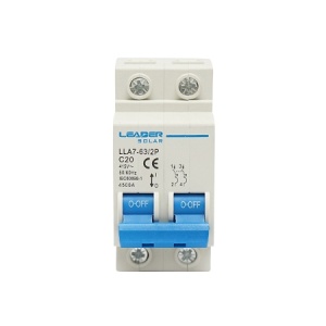 Siguranta automata tip intreruptor 2P-20A-415VAC, Cod: DISHT45, Brand: Leader - Img 1