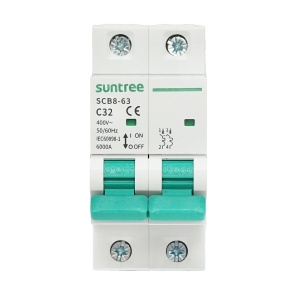 Siguranta automata tip intreruptor 2P-32A-400VAC, 6KA, Cod: DISMB38, Brand: SUNTREE - Img 1